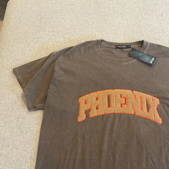 NWT Nasty Gal Phoenix Oversized TShirt Chocolate Color - Picture 2 of 5